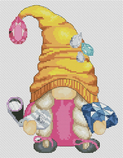 Jeweler, Cross stitch, Gnomes cross stitch, Modern cross stitch