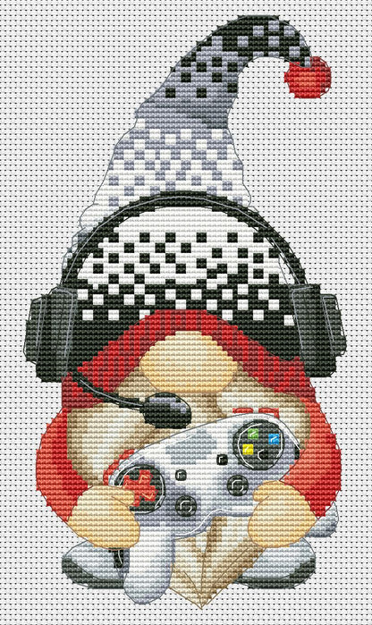 Gamer, Cross stitch, Teenager cross stitch, Gnomes cross stitch, Modern cross stitch