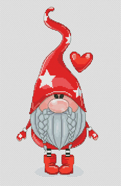 Christmas gnome, Cross stitch, Christmas cross stitch, Gnomes cross stitch, Counted cross stitch