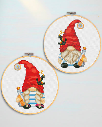 Set of 2, Cross stitch pattern - Sailor, Modern cross stitch