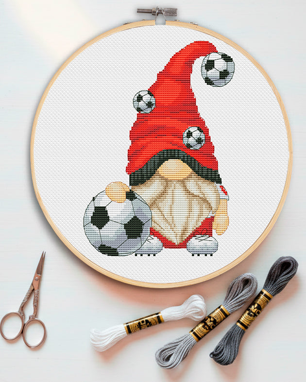 Football player, Cross stitch pattern, Sport cross stitch, Football cross stitch, Gnome cross stitch