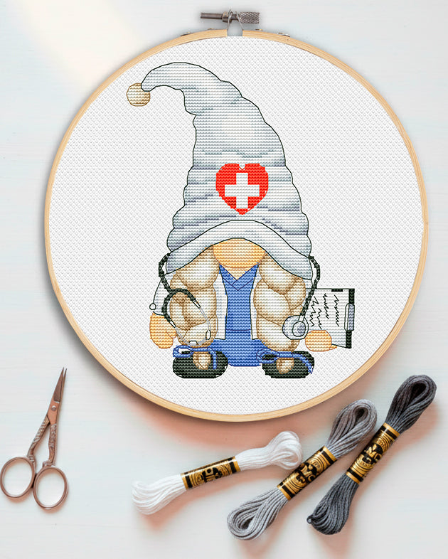 Cross stitch pattern - Doctor Gnome