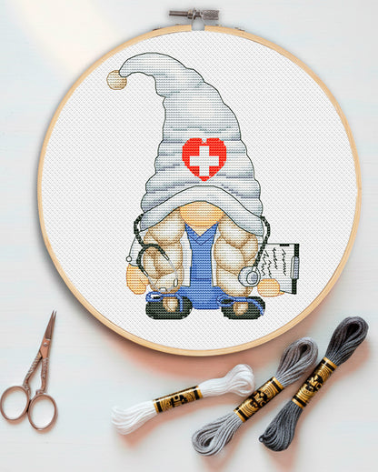Cross stitch pattern - Doctor Gnome