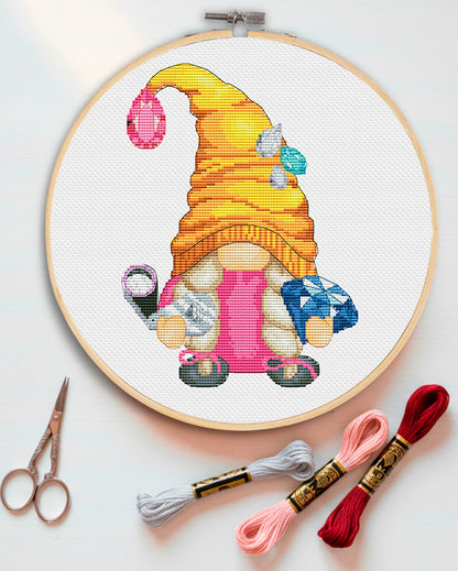 Jeweler, Cross stitch, Gnomes cross stitch, Modern cross stitch