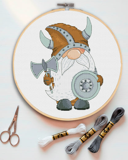 Viking, Cross stitch, Gnomes cross stitch, Modern cross stitch, Cross stitch pattern