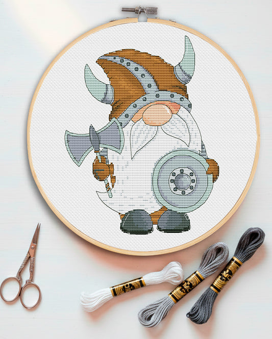 Viking, Cross stitch, Gnomes cross stitch, Modern cross stitch, Cross stitch pattern