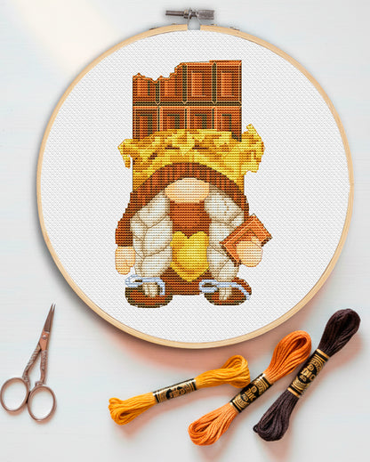 Chocolate, Cross stitch, Sweets cross stitch, Gnomes cross stitch, Modern cross stitch, Candy cross stitch, Simple cross stitch