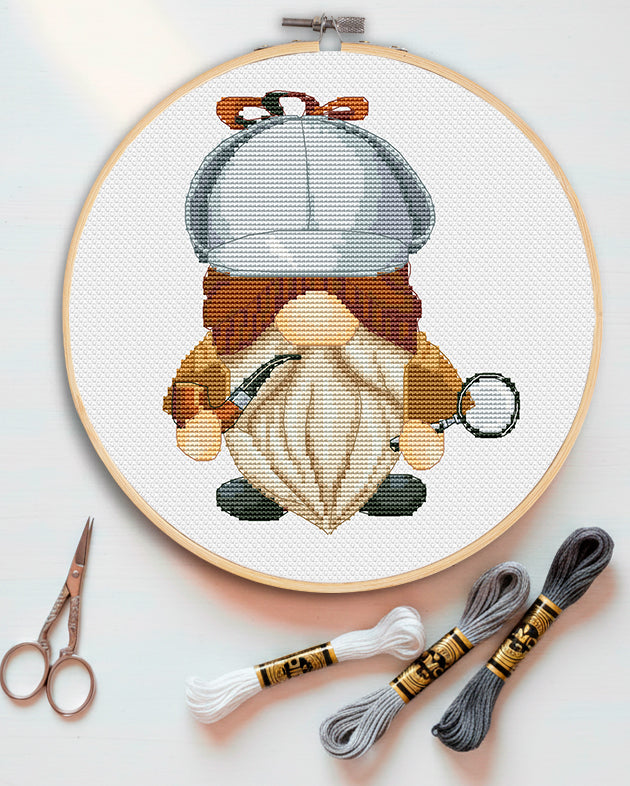 Sherlock Holmes, Cross stitch pattern, Gnomes cross stitch