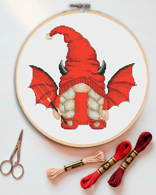 Devil female, Cross stitch, Gothic cross stitch, Nerdy cross stitch, Cross stitch pattern, Halloween cross stitch