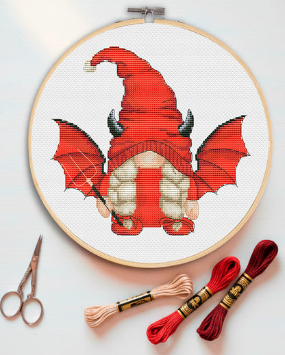 Devil female, Cross stitch, Gothic cross stitch, Nerdy cross stitch, Cross stitch pattern, Halloween cross stitch