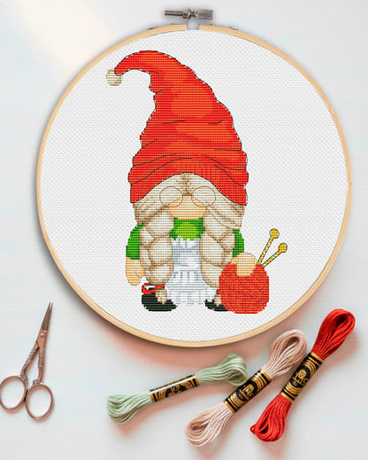 Grandma, Gnome cross stitch, Cross stitch pattern, Cross stitch PDF, Modern cross stitch, Grandma gift