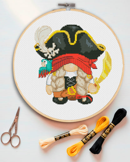 Pirate female, Cross stitch pattern, Pirate cross stitch, Girl cross stitch, Counted cross stitch, Gnomes cross stitch, Modern cross stitch