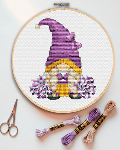 Cheerleader, Cross stitch, Cheerleading cross stitch, Gnomes cross stitch, Modern cross stitch, Cross stitch pattern, Cheerleader gifts