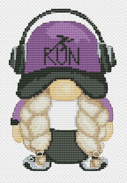 Runner female, Cross stitch pattern
