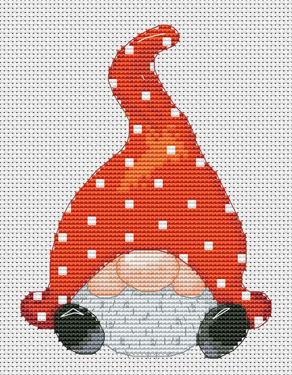 Cross stitch pattern Christmas gnome