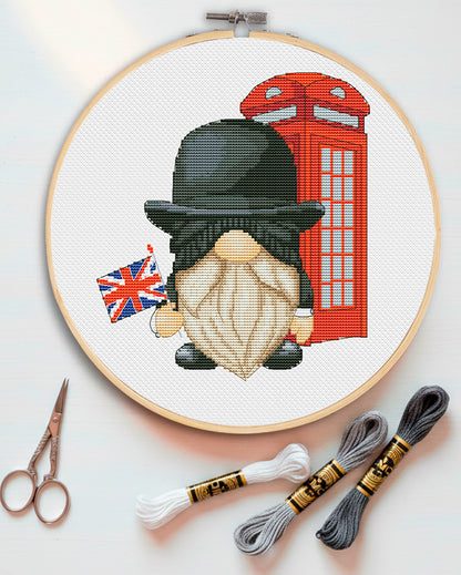 Englishman, Cross stitch pattern, Gnome cross stitch, Counted cross stitch, Modern cross stitch