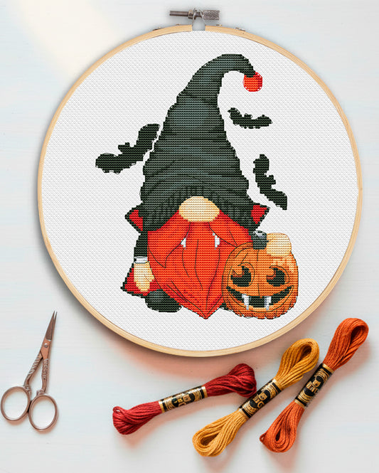 Halloween cross stitch, Gnomes cross stitch, Funny cross stitch, Cross stitch pattern, Spooky cross stitch, Halloween gift