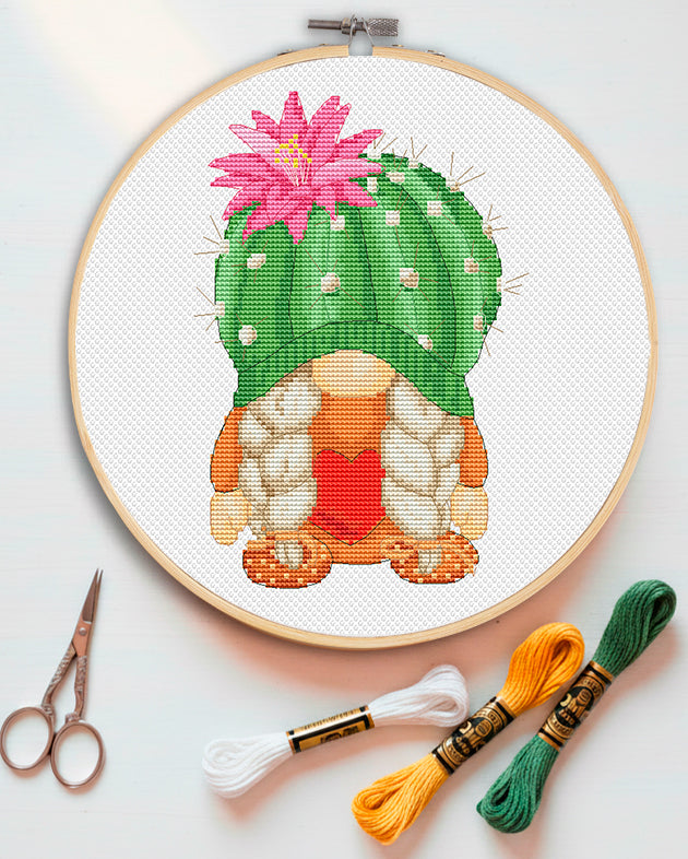Cactus female, Cross stitch, Plant cross stitch, Gnomes cross stitch, Modern cross stitch, Floral cross stitch, Funny cross stitch