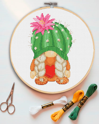 Cactus female, Cross stitch, Plant cross stitch, Gnomes cross stitch, Modern cross stitch, Floral cross stitch, Funny cross stitch