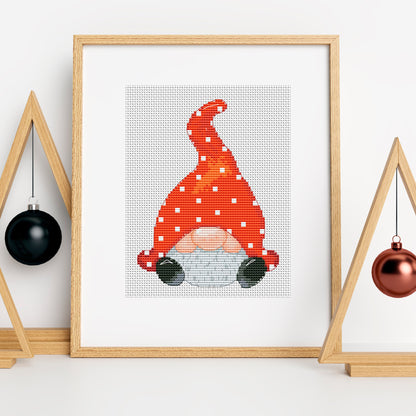 Cross stitch pattern Christmas gnome