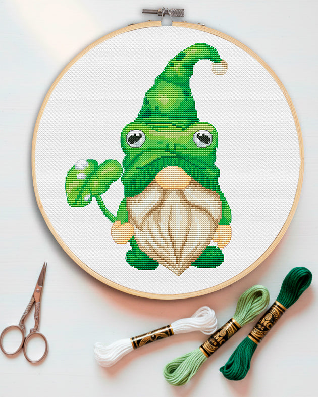 Frog Cross stitch pattern, Gnomes cross stitch, Funny cross stitch