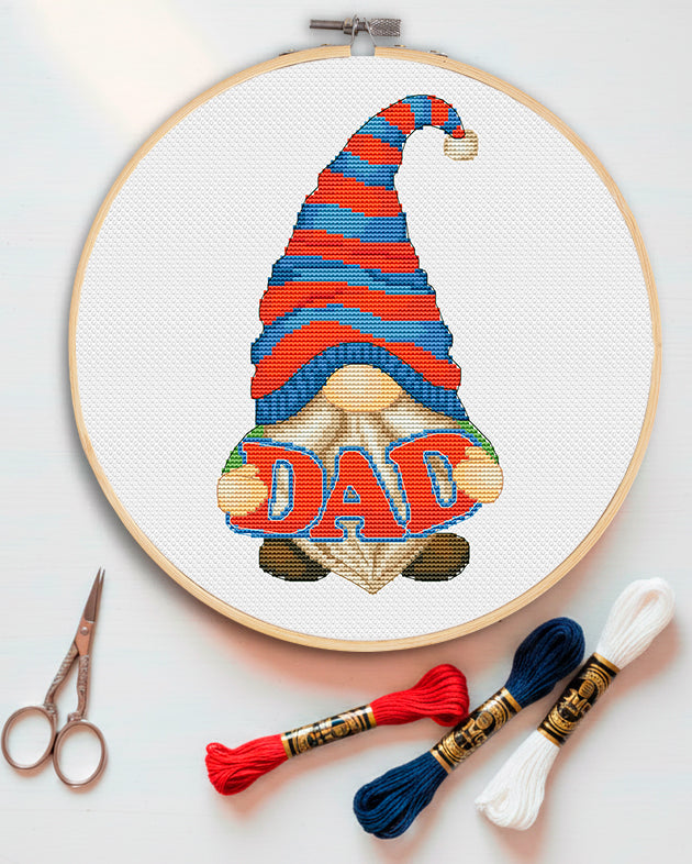 Cross stitch DAD Gnome