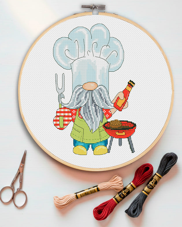 BBQ gnome, Cross stitch pattern