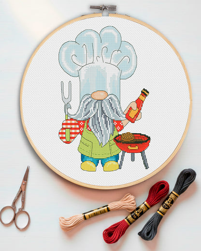 BBQ gnome, Cross stitch pattern