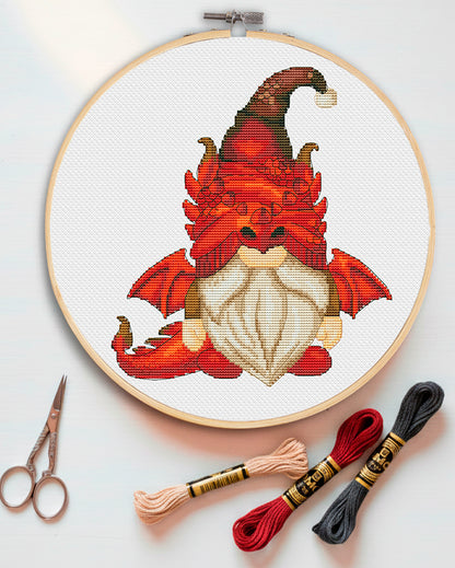 Dragon, Cross stitch pattern, Dragon cross stitch, Fantasy cross stitch, Counted cross stitch, Gnomes cross stitch, Nerdy cross stitch