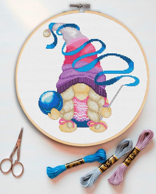 Gymnast Cross Stitch Pattern - Sports Girl Embroidery PDF