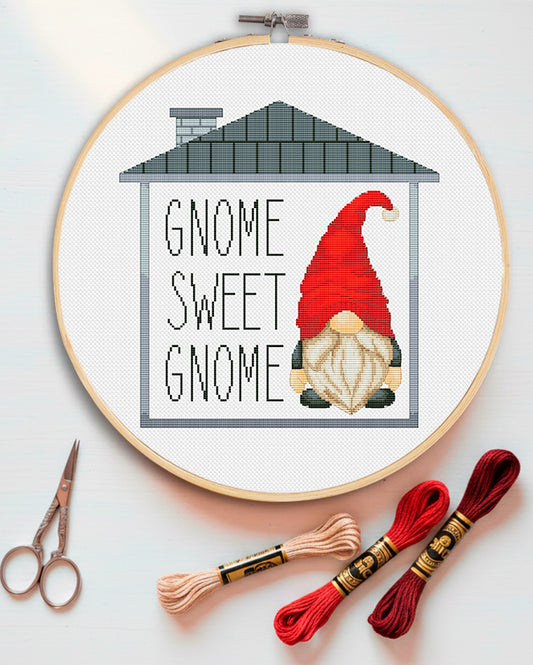 Sweet gnome, Cross stitch pattern, Home cross stitch, Counted cross stitch