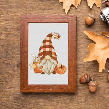 Autumn Gnome Cross Stitch Pattern (Digital Download)
