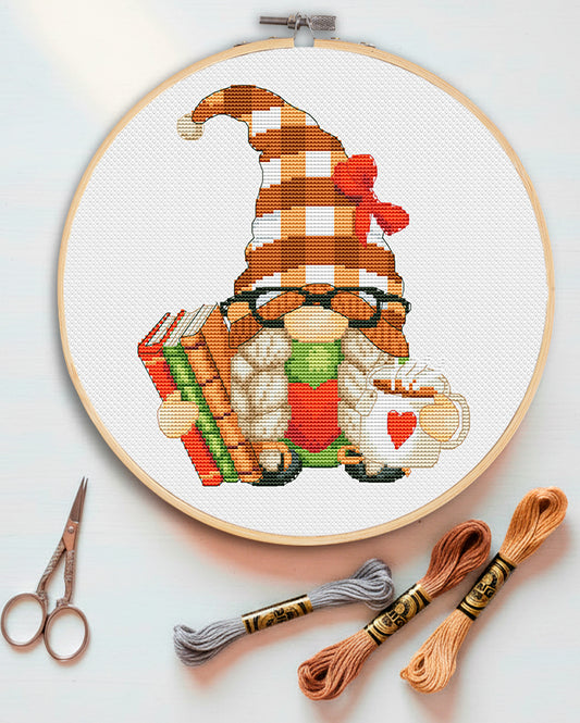 Teacher, Cross stitch, Coffee cross stitch, Gnomes cross stitch, Modern cross stitch