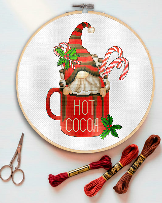 Christmas cross stitch, Gnomes cross stitch, Modern cross stitch, Cross stitch pattern, Christmas embroidery