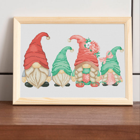 Family of gnomes, Cross stitch pattern,  Modern cross stitch
