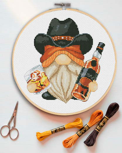 Cowboy, Cross stitch pattern, Texas cross stitch, Counted cross stitch, Gnomes cross stitch, Modern cross stitch