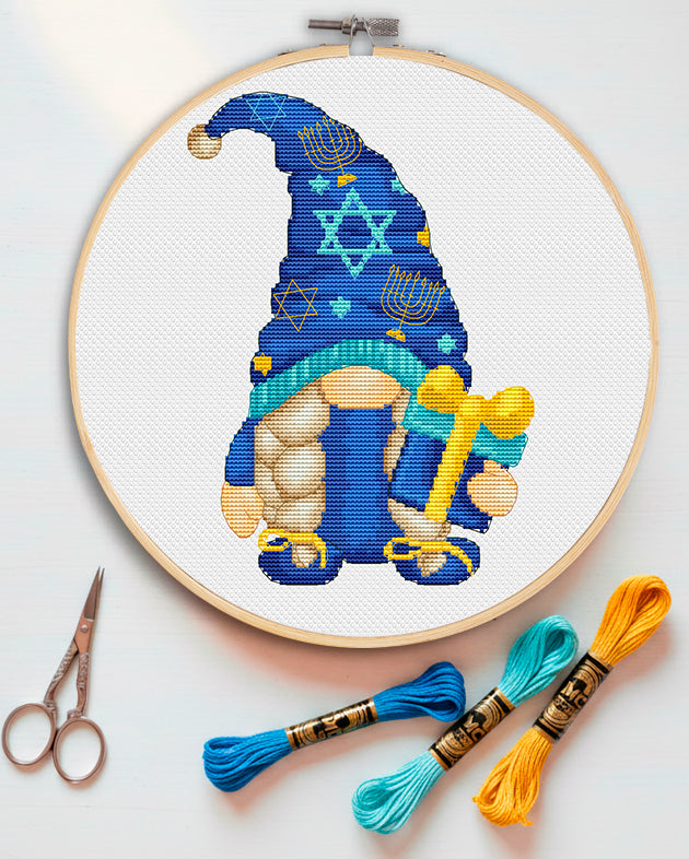 Cross stich pattern, Hanukkah female, Menorah cross stitch, Modern cross stitch, Counted cross stitch