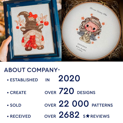 15 Gnomes cross stitch patterns bundle PDF (Instant Download)