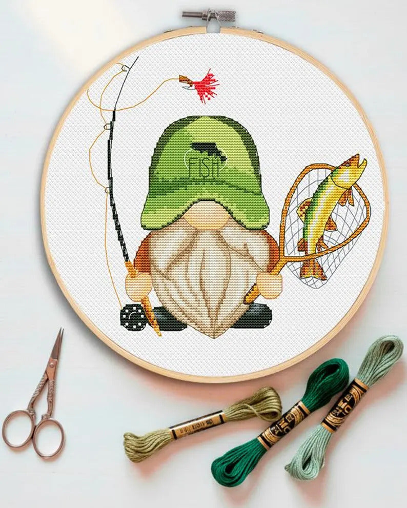 Cross stitch pattern Fisherman