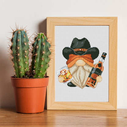 Cowboy, Cross stitch pattern, Texas cross stitch, Counted cross stitch, Gnomes cross stitch, Modern cross stitch