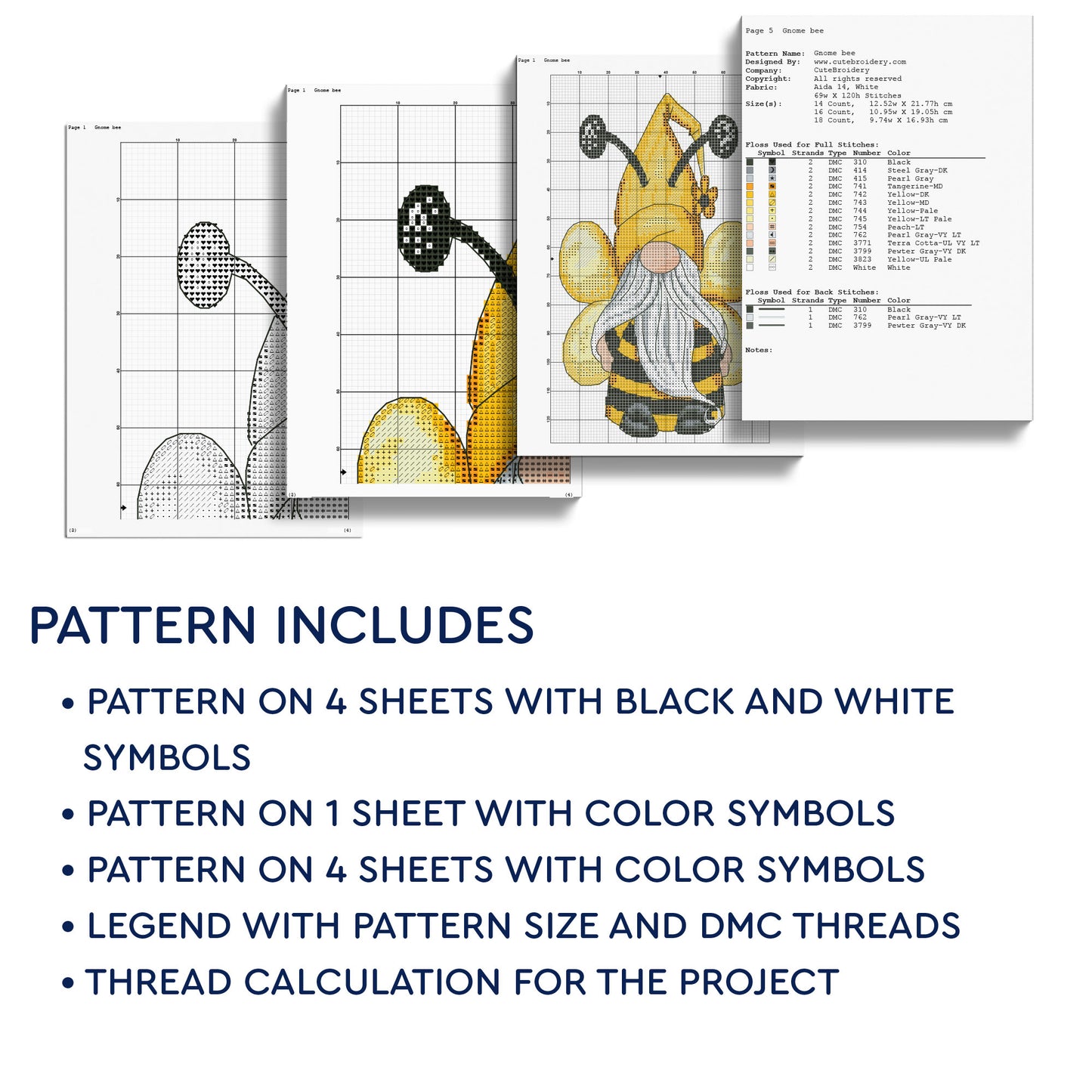 15 Gnomes cross stitch patterns bundle PDF (Instant Download)