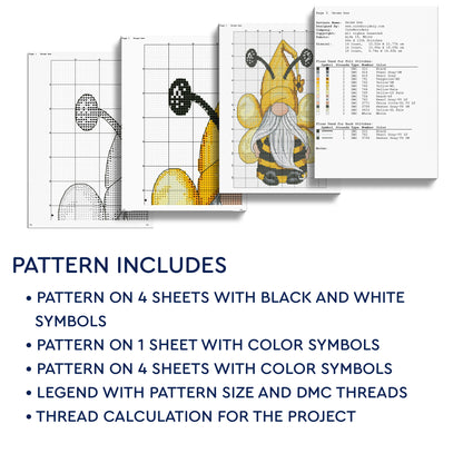 15 Gnomes cross stitch patterns bundle PDF (Instant Download)