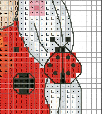 Cross stitch pattern - Ladybug, Gnome cross stitch, Modern cross stitch