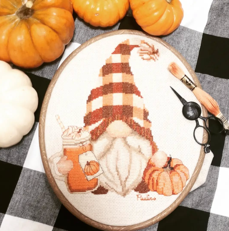 Autumn Gnome Cross Stitch Pattern (Digital Download)
