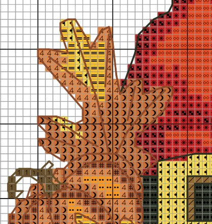 Cross stitch pattern A Thanksgiving gnome