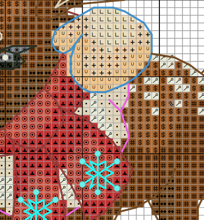 Cross stitch pattern - Christmas gnome with a reindeer