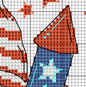 Cross stitch pattern, Gnomes cross stitch, Modern cross stitch, Counted cross stitch, Independence day