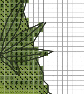 Cannabis gnome, Cross stitch pattern