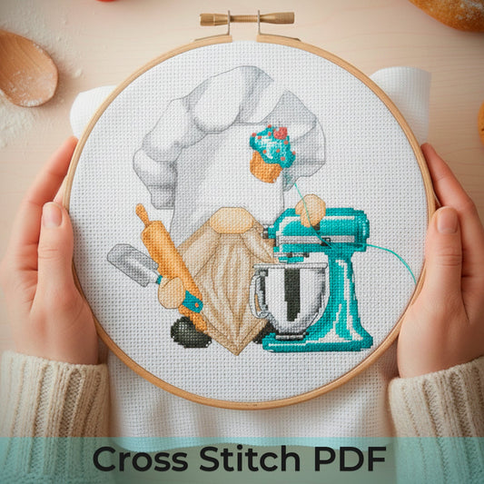 Modern cross stitch pattern Confectioner