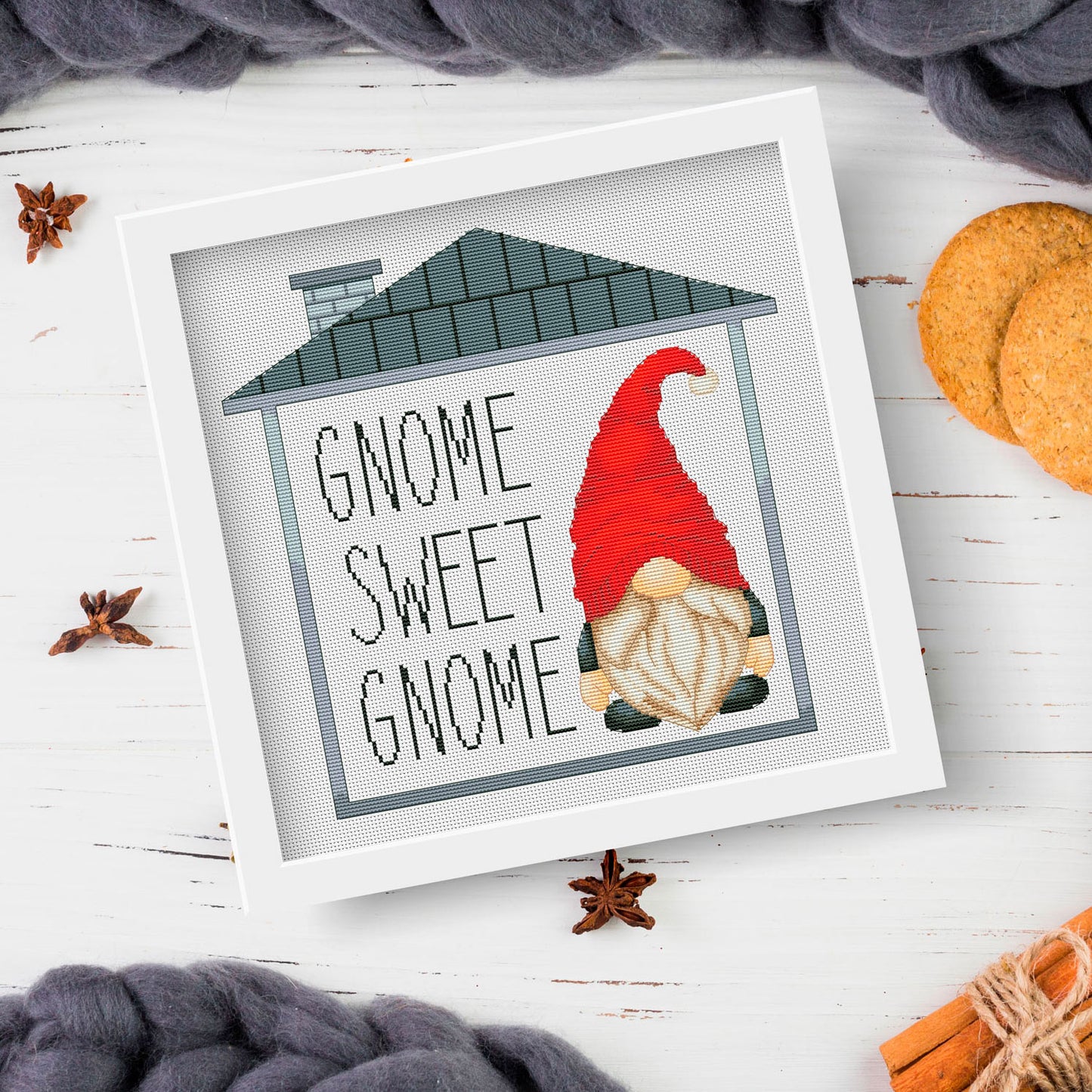 Sweet gnome, Cross stitch pattern, Home cross stitch, Counted cross stitch